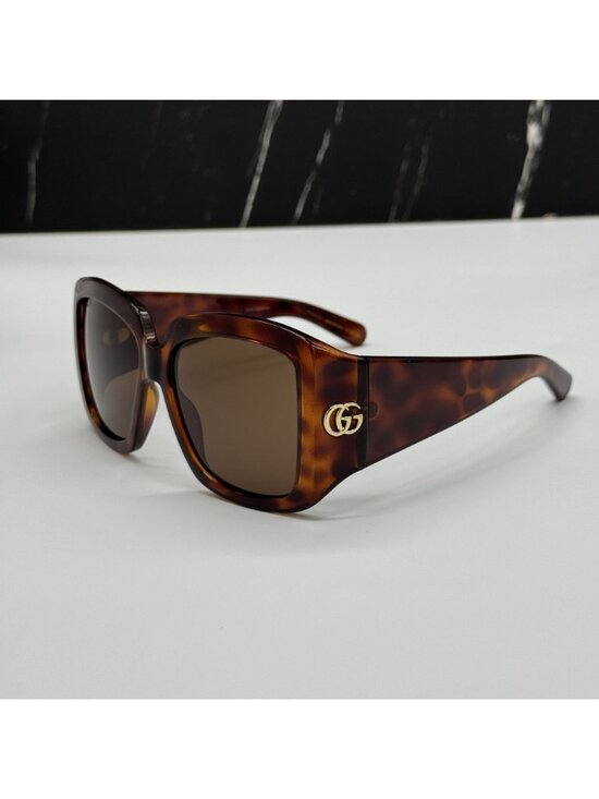 New Gucci GG1402S 002 Havana Brown Oversized Women Sunglasses main image 6
